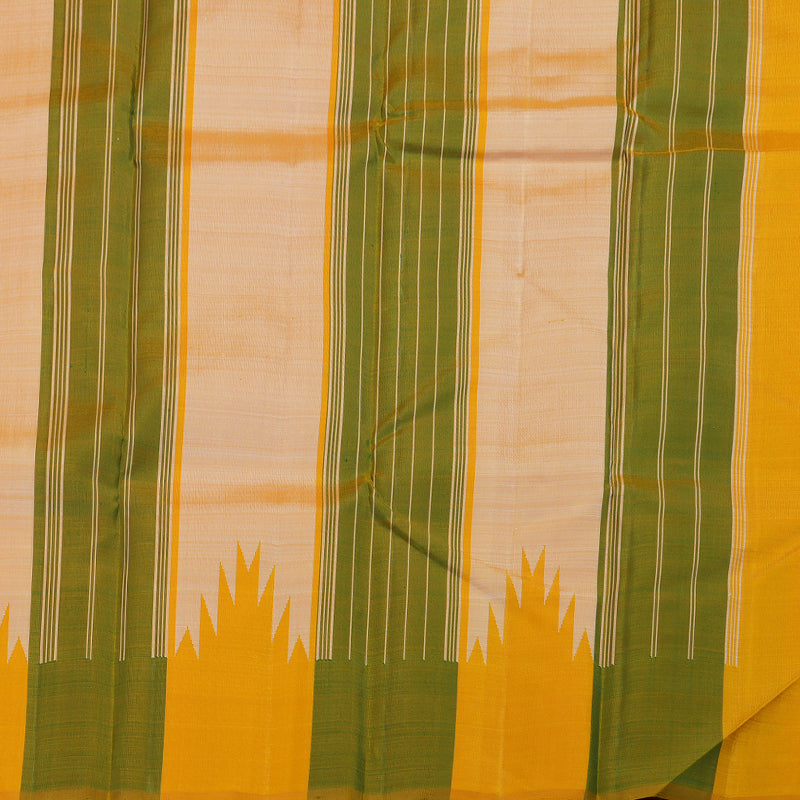 Hayagrivas Sandal Kanjivaram Silk Saree with Green And Mustard Border BBD753H2-2