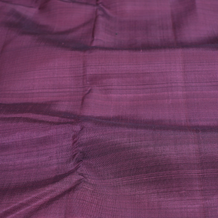 Hayagrivas Matte Purple Kanjivaram Silk Saree with Temple Border Green and Plum Shade Border BBD753H2-5