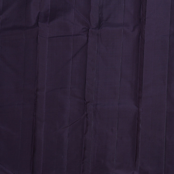 Hayagrivas Matte Purple Kanjivaram Silk Saree with Temple Border Green and Plum Shade Border BBD753H2-5