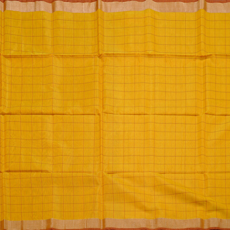 Hayagrivas Handloom Silk Kora Cotton Saree in Sun-kissed Mustard Yellow BBD756H1-3