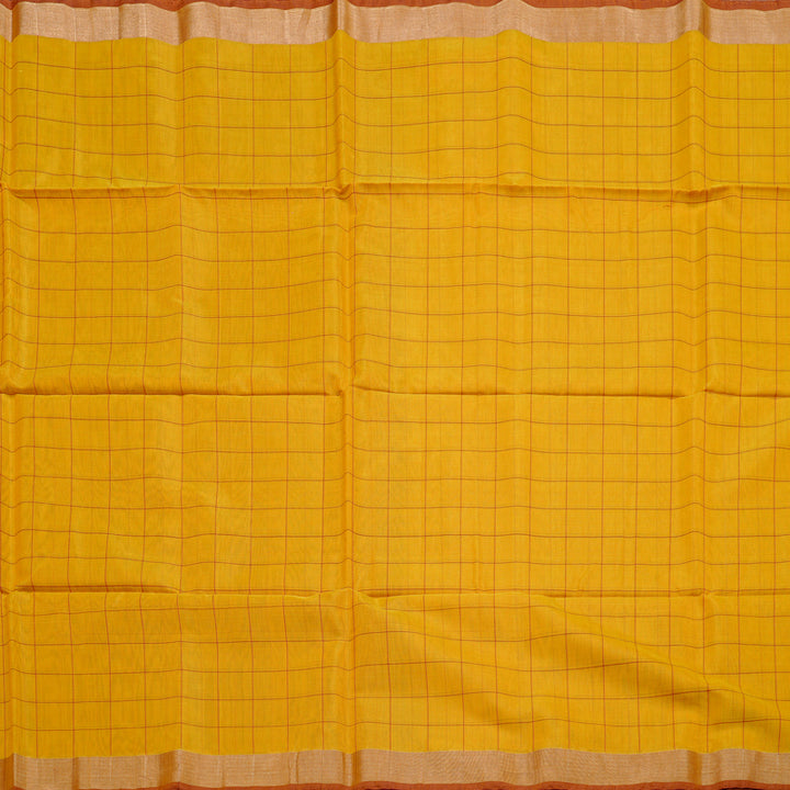 Hayagrivas Handloom Silk Kora Cotton Saree in Sun-kissed Mustard Yellow BBD756H1-3