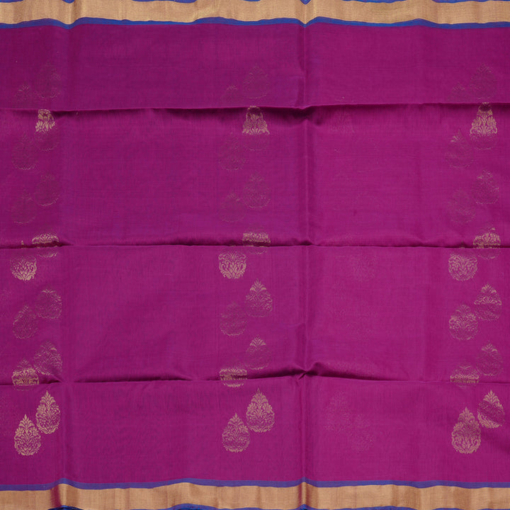 Hayagrivas Handloom Kora Silk Cotton Saree in Luxurious Purple BBD756H2-27