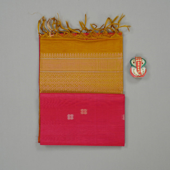 Hayagrivas Handloom Kora Silk Cotton Saree in Mesmerising Maroonish Pink BBD756H2-29
