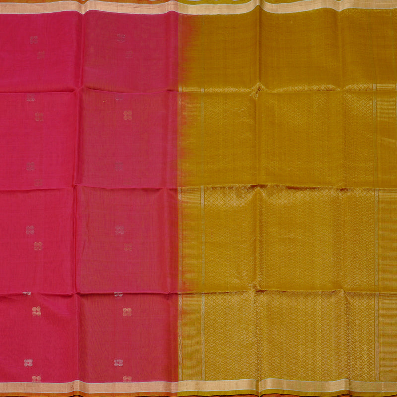 Hayagrivas Handloom Kora Silk Cotton Saree in Mesmerising Maroonish Pink BBD756H2-29