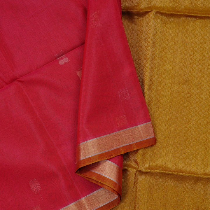 Hayagrivas Handloom Kora Silk Cotton Saree in Mesmerising Maroonish Pink BBD756H2-29