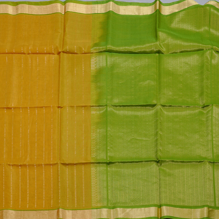 Hayagrivas Handloom Kora Silk Cotton Saree in Serene Dark Mustard BBD756H2-3
