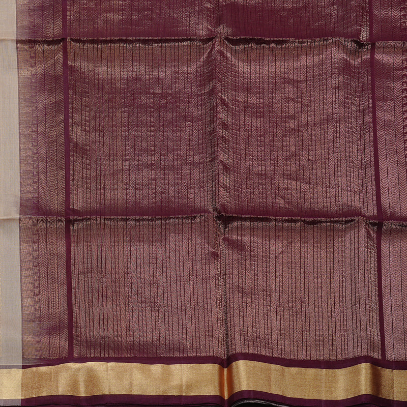 Hayagrivas Handloom Kora Silk Cotton Saree in Elegant Beige BBD756H2-7