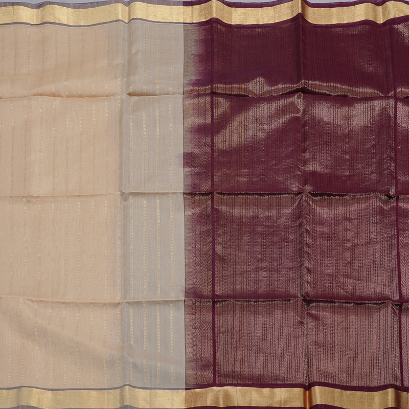 Hayagrivas Handloom Kora Silk Cotton Saree in Elegant Beige BBD756H2-7