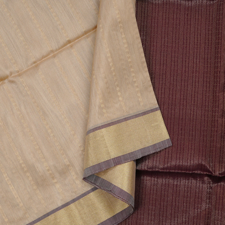 Hayagrivas Handloom Kora Silk Cotton Saree in Elegant Beige BBD756H2-7
