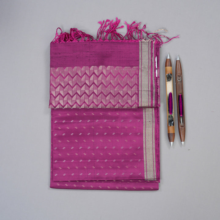 Hayagrivas Handloom Soft Silk Saree in Grand Magenta BBD763H5-1