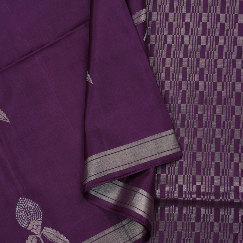 Hayagrivas Handloom Purple Soft Silk Saree BBD763H9-1