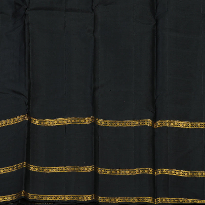 Hayagrivas Handloom Grey Kanjivaram Silk Saree with Black Border BBD764H6-1