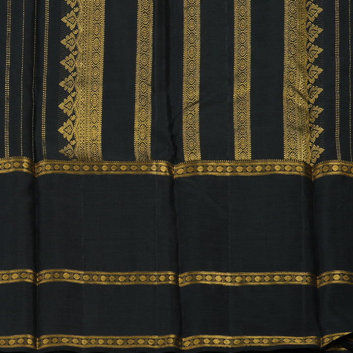 Hayagrivas Handloom Grey Kanjivaram Silk Saree with Black Border BBD764H6-1