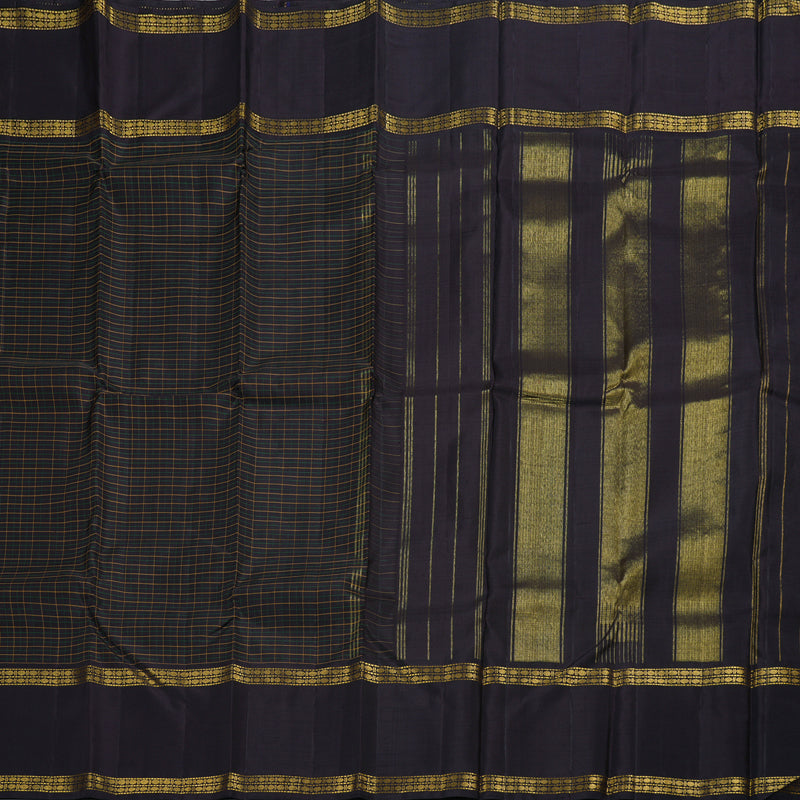 Hayagrivas Dark Brown Kanjivaram Silk Saree with Dark Brown Border BBD765H1-1