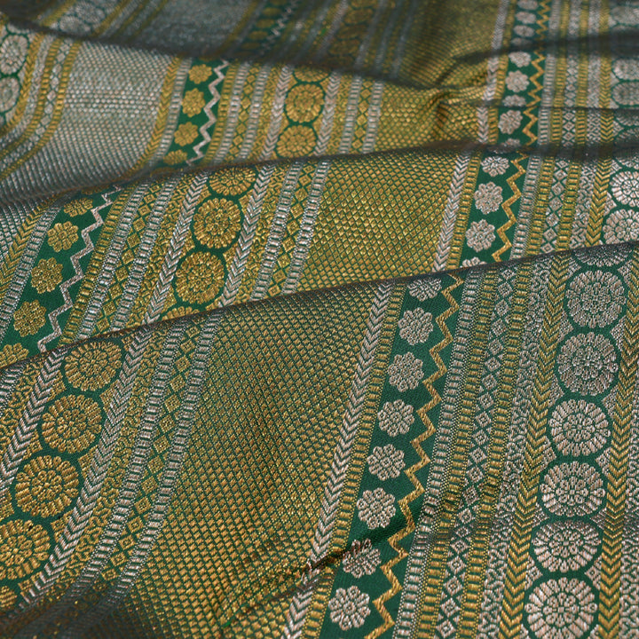 Hayagrivas Bottle Green Kanjivaram Silk Saree with Bottle Green Border - BBD765H6-1