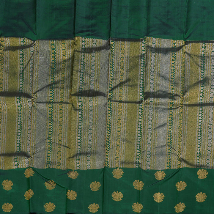 Hayagrivas Bottle Green Kanjivaram Silk Saree with Bottle Green Border - BBD765H6-1