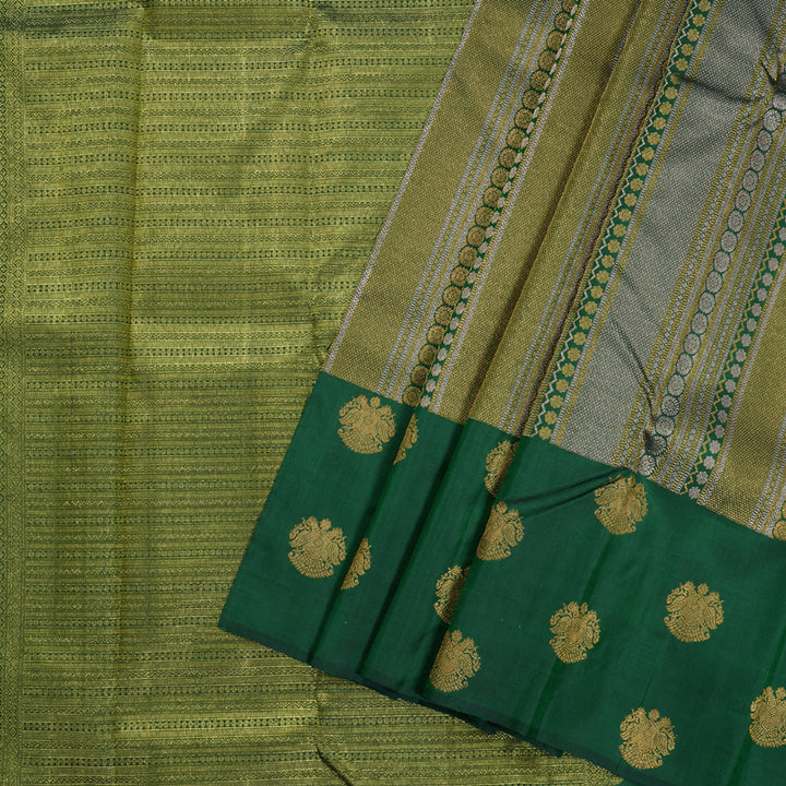 Hayagrivas Bottle Green Kanjivaram Silk Saree with Bottle Green Border - BBD765H6-1