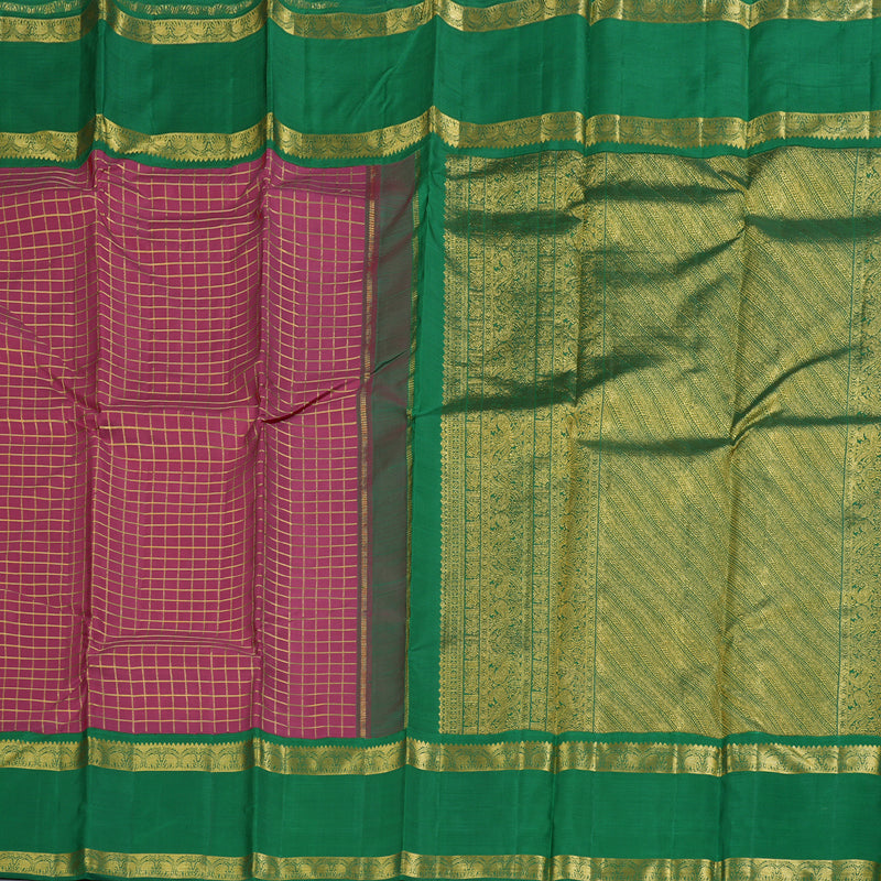 Hayagrivas Maroon Kanjivaram Silk Saree with Green Border BBD768H4-1