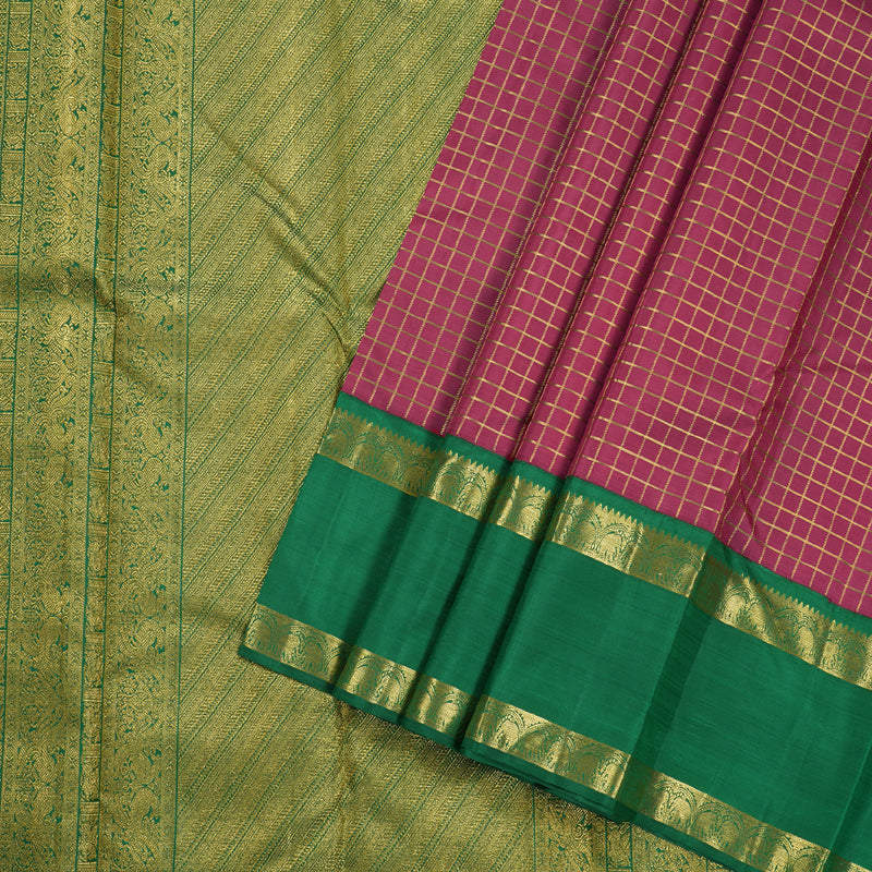 Hayagrivas Maroon Kanjivaram Silk Saree with Green Border BBD768H4-1