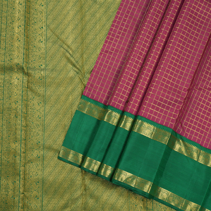 Hayagrivas Maroon Kanjivaram Silk Saree with Green Border BBD768H4-1