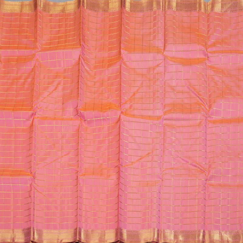 Hayagrivas Peach Pink Kanjivaram Silk Saree with Peach Pink Border BBD768H5-1