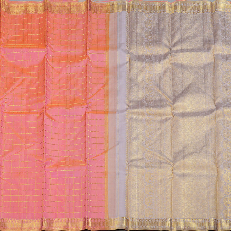 Hayagrivas Peach Pink Kanjivaram Silk Saree with Peach Pink Border BBD768H5-1