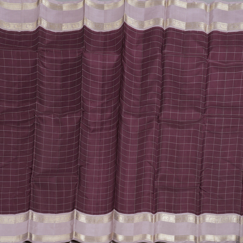 Hayagrivas Plum Purple Kanjivaram Silk Saree with Onion Pink Border - BBD768H7-1