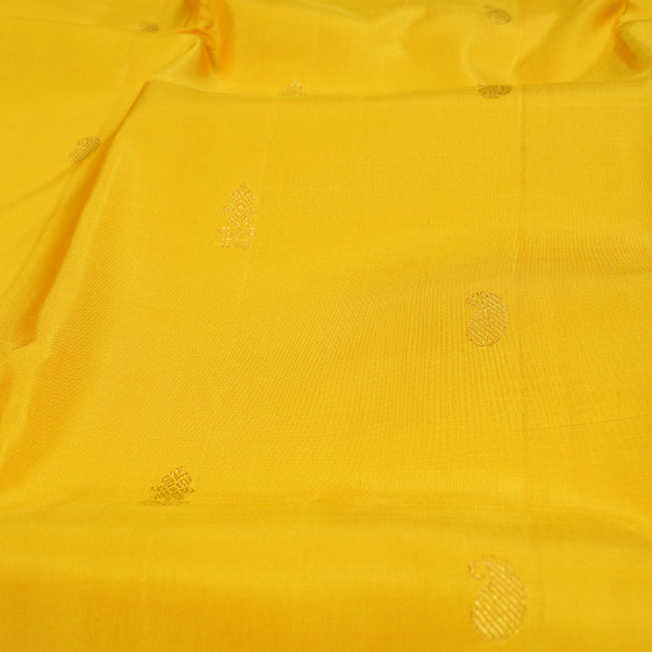 Hayagrivas Yellow Kanjivaram Silk Saree with Annam and Elephant Motifs in Border - BBD771H2-1