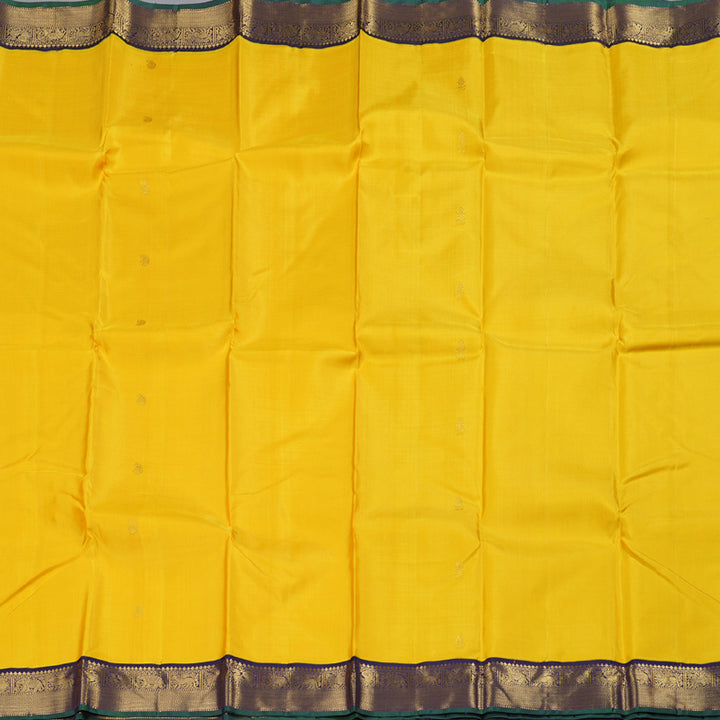 Hayagrivas Yellow Kanjivaram Silk Saree with Annam and Elephant Motifs in Border - BBD771H2-1