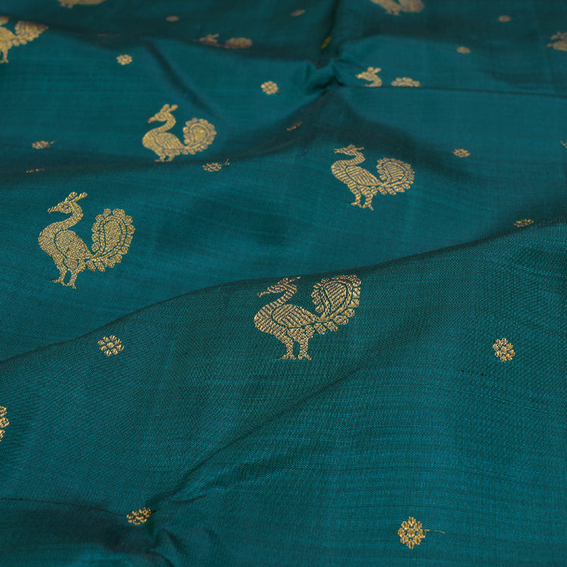 Hayagrivas Emerald Green Kanjivaram Silk Saree BBD772H1-1