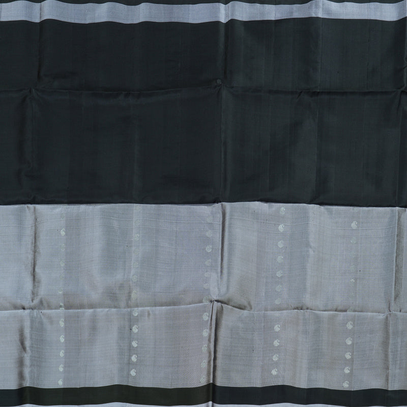 Hayagrivas Handloom Grey And Black Half and Half Soft Silk Saree with Black Border BBD780H4-22