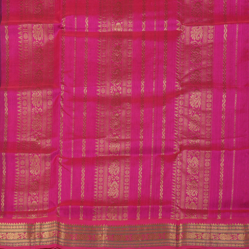 Hayagrivas Bottle Green - Pink Border Handloom Silk Cotton Saree BBD782H13-5