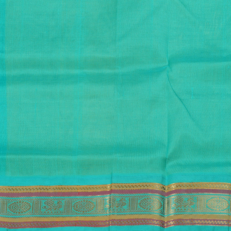 Hayagrivas Lemon Yellow with Sea Green Border Handloom Silk Cotton Saree