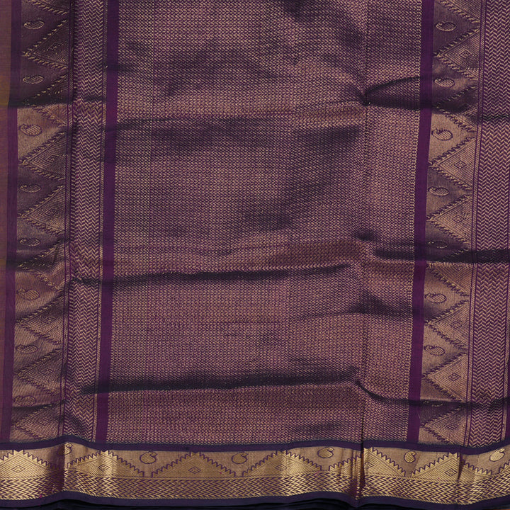 Hayagrivas Pista Green With Purple Korvai Silk Cotton Saree BBD782H14-9