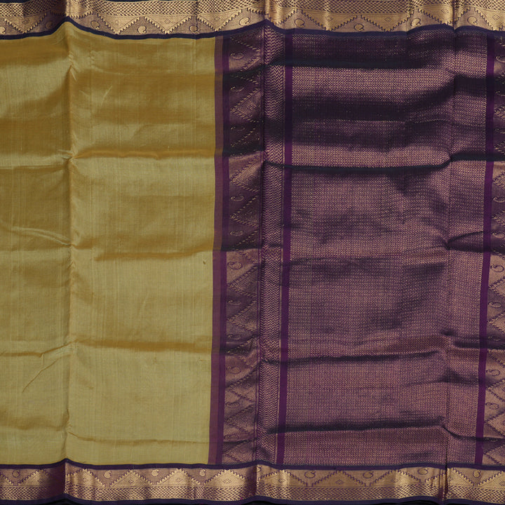 Hayagrivas Pista Green With Purple Korvai Silk Cotton Saree BBD782H14-9