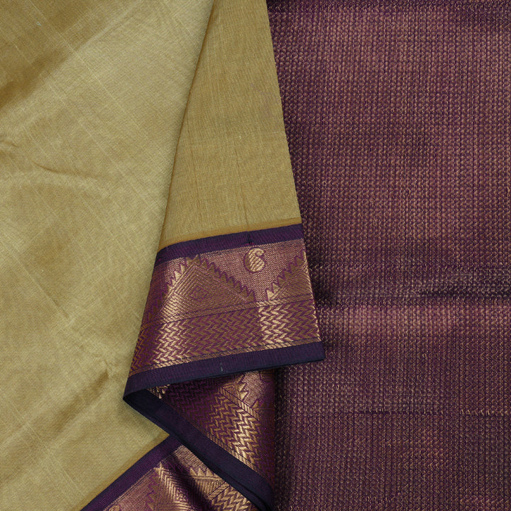 Hayagrivas Pista Green With Purple Korvai Silk Cotton Saree BBD782H14-9