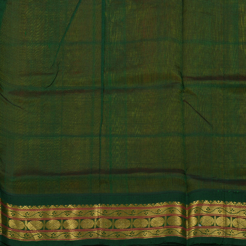 Hayagrivas Handloom Mango Yellow With Green Silk Cotton Saree BBD783H2-4