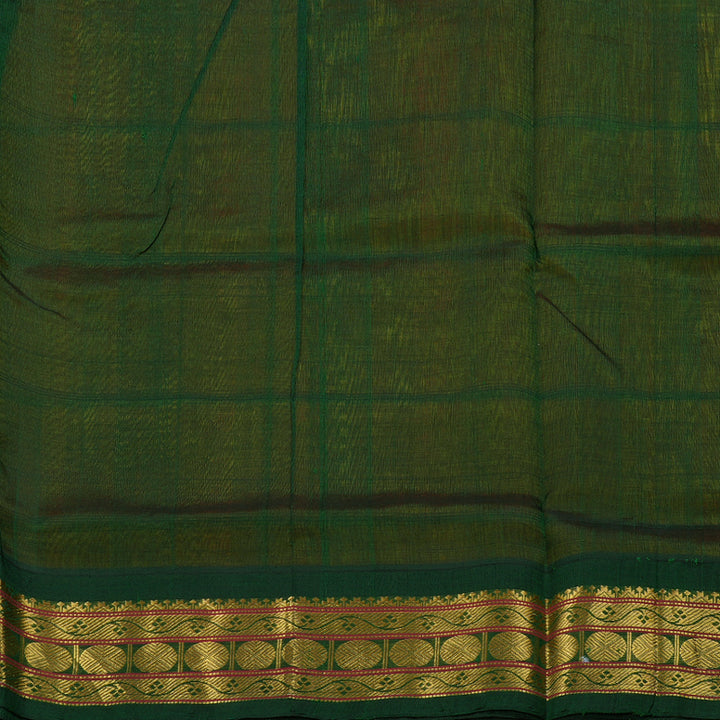 Hayagrivas Handloom Mango Yellow With Green Silk Cotton Saree BBD783H2-4