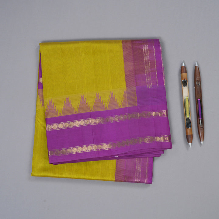 Hayagrivas Korvai Temple Border Handwoven Silk Cotton Saree BBD783H6-1