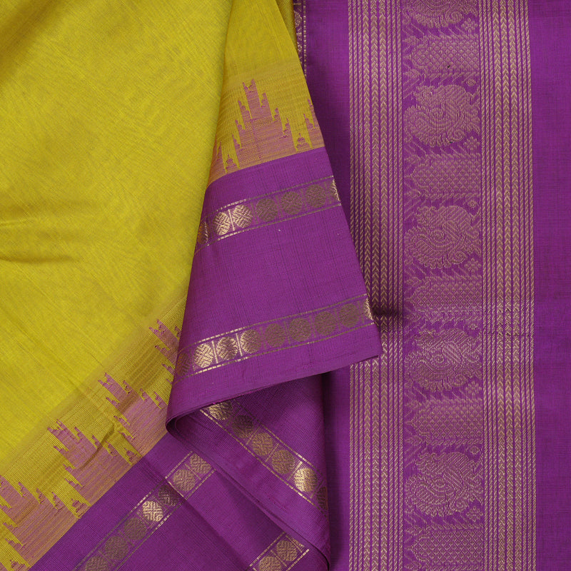 Hayagrivas Korvai Temple Border Handwoven Silk Cotton Saree BBD783H6-1