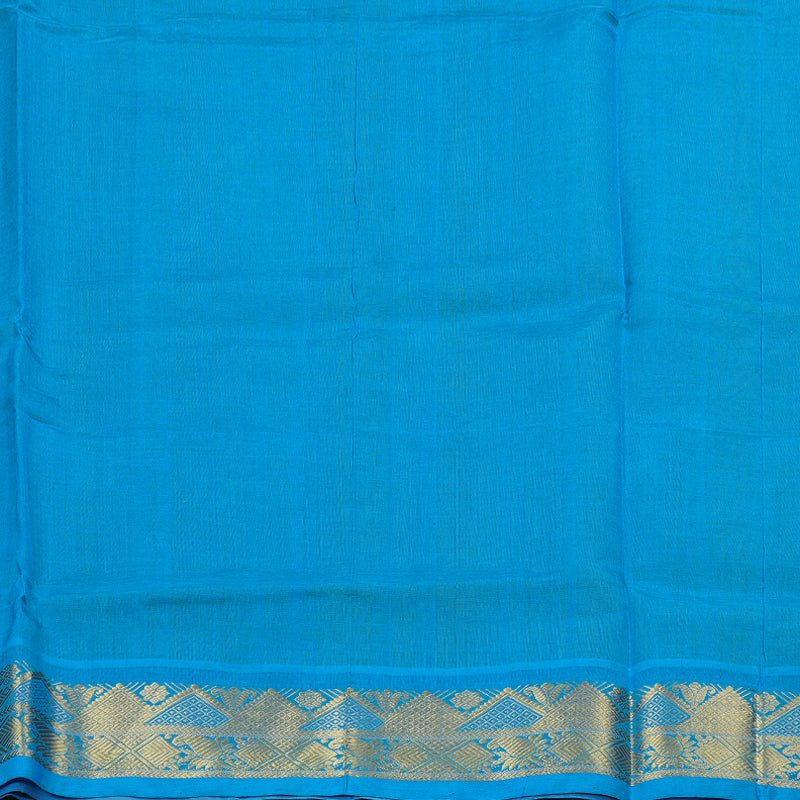 Hayagrivas Handloom Beige With Blue Border Silk Cotton Saree BBD783H8-1