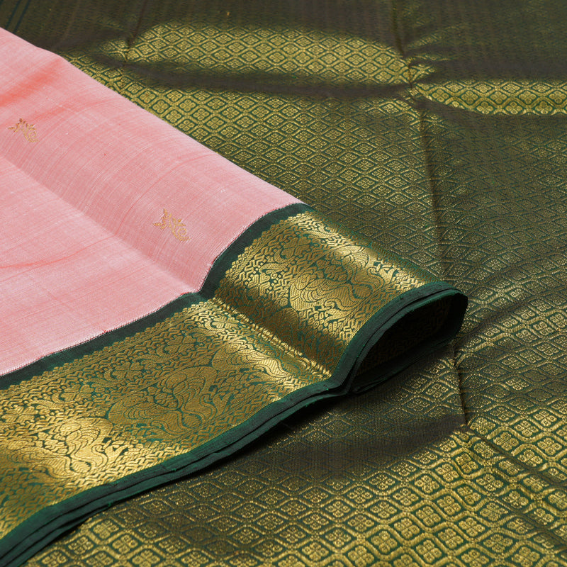 Hayagrivas Handloom Kanjivaram Silk Saree in Enchanting Light Peach BBD787H2-1