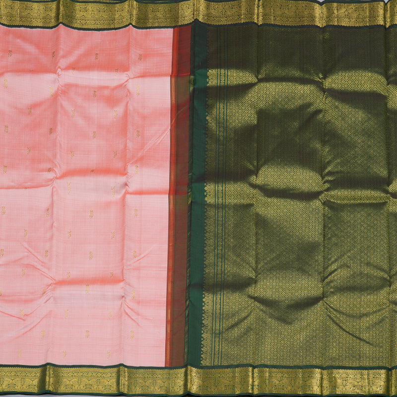 Hayagrivas Handloom Kanjivaram Silk Saree in Enchanting Light Peach BBD787H2-1