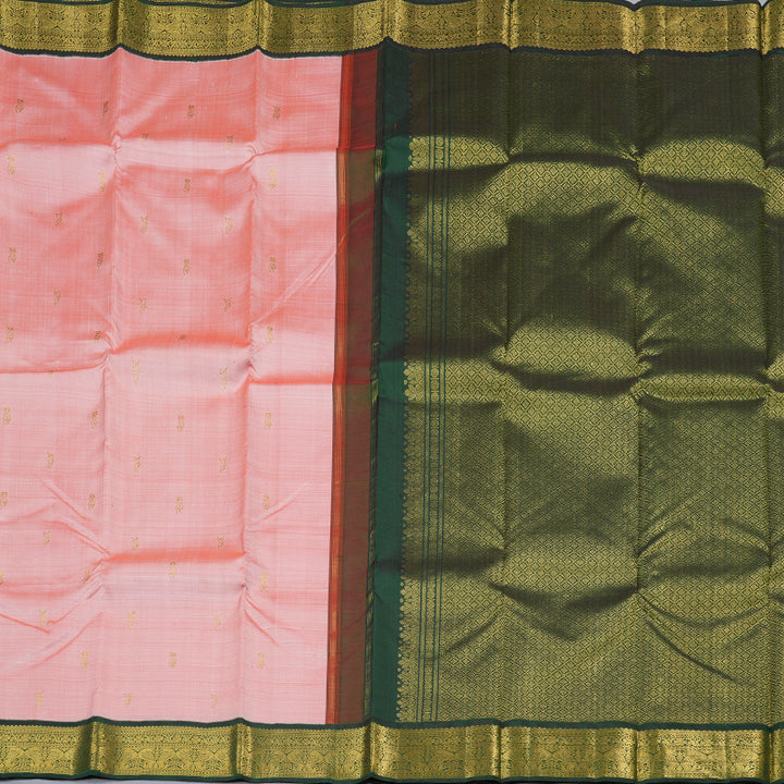 Hayagrivas Handloom Kanjivaram Silk Saree in Enchanting Light Peach BBD787H2-1