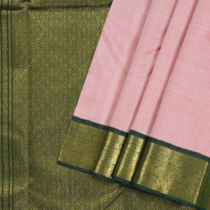 Hayagrivas Handloom Kanjivaram Silk Saree in Enchanting Light Peach BBD787H2-1