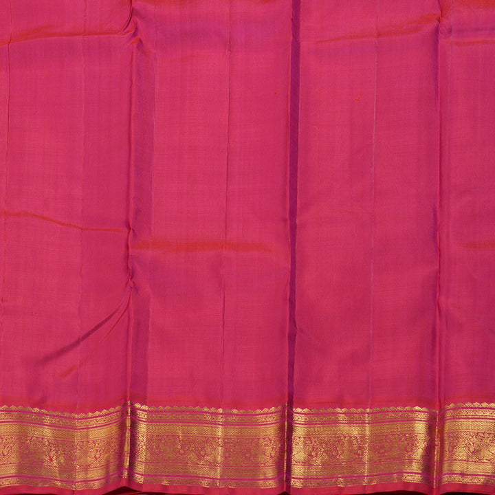 Hayagrivas Sea Blue Handloom Kanjivaram Silk Saree with Redish Pink Border BBD787H4-3