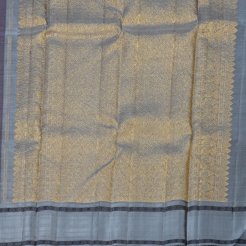 Hayagrivas Purple Handloom Kanjivaram Silk Saree with Grey Border BBD792H7-1