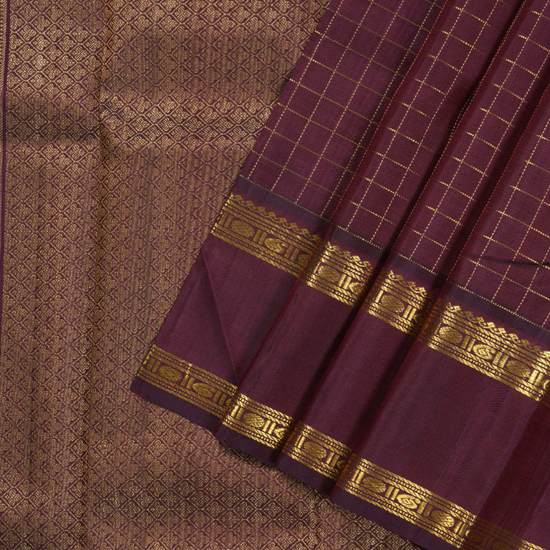 Hayagrivas Handloom Jarigai Checks Kanjivaram Saree BBD793H3-1