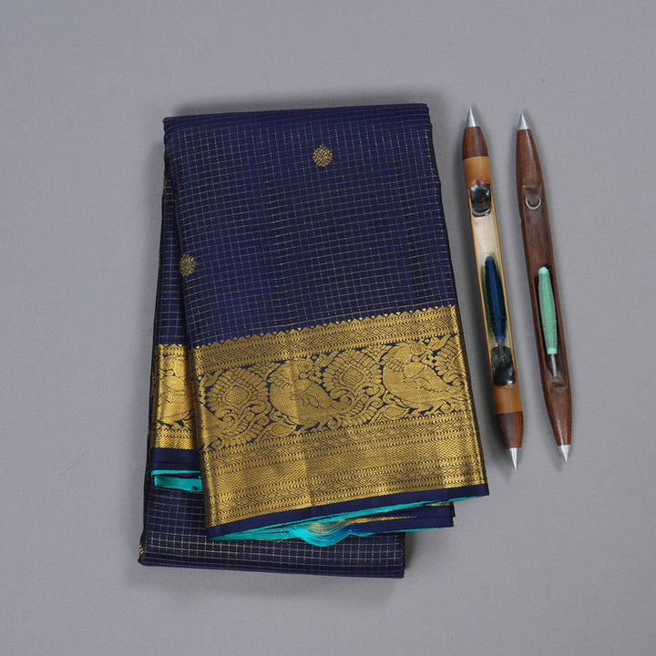 Hayagrivas Blue Kanjivaram Silk Saree BBD794H12-1