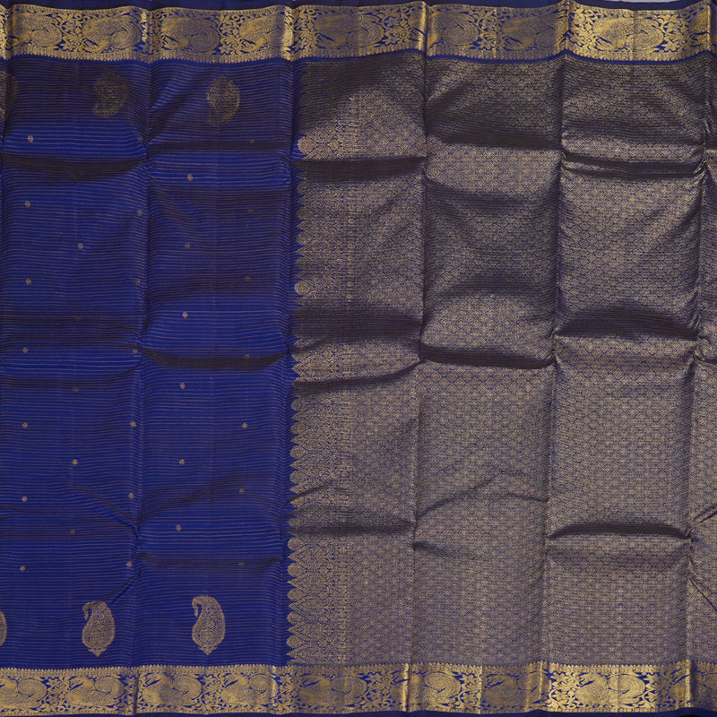 Hayagrivas Blue Kanjivaram Silk Saree with Blue Border BBD794H2-4